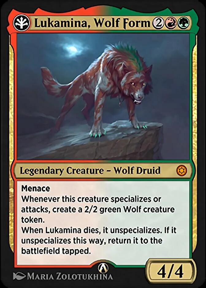 Lukamina, Wolf Form Front Face