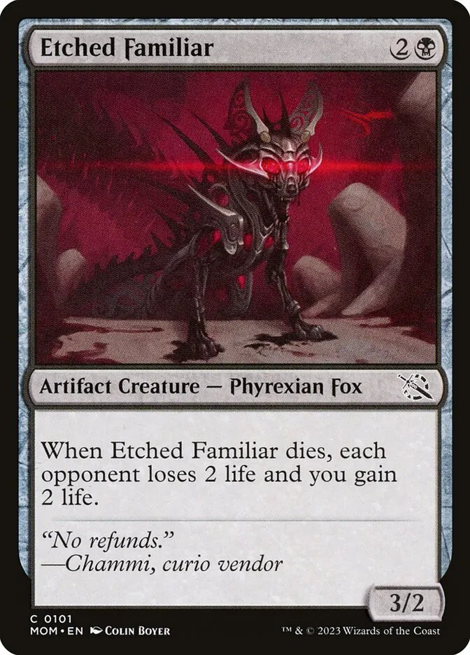 Etched Familiar Front Face