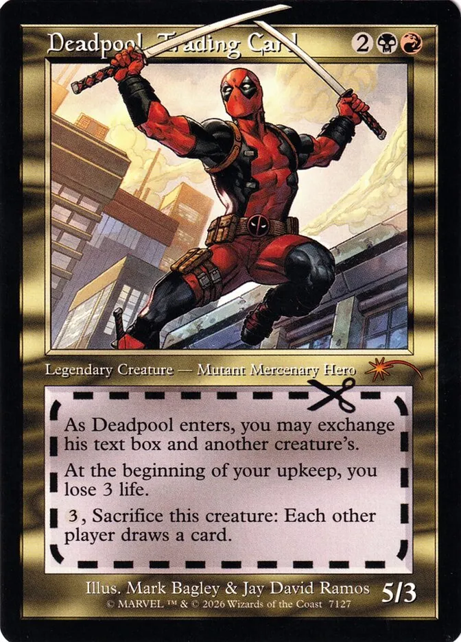 Deadpool, Trading Card Front Face