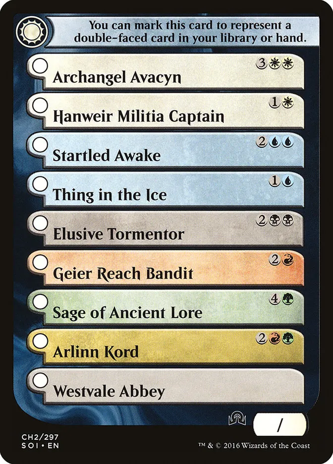 Shadows Over Innistrad Checklist 2 Front Face