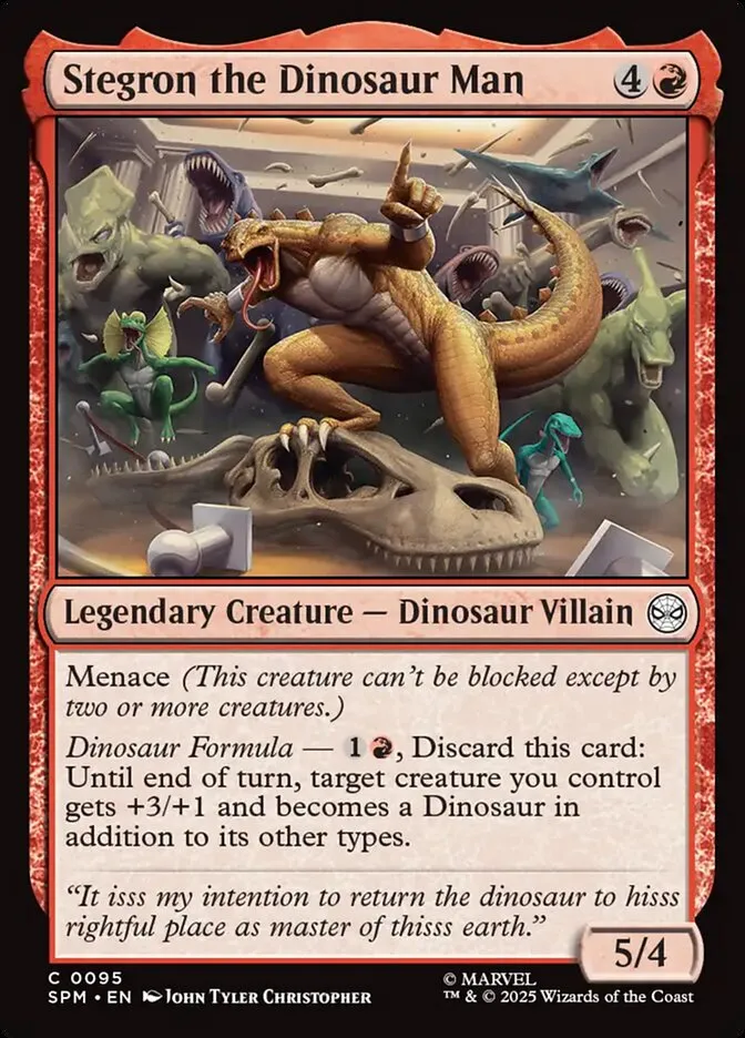 Stegron the Dinosaur Man Front Face