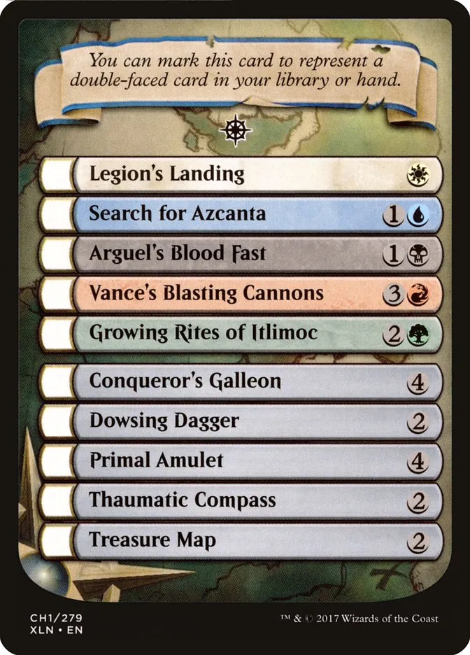 Ixalan Checklist Front Face