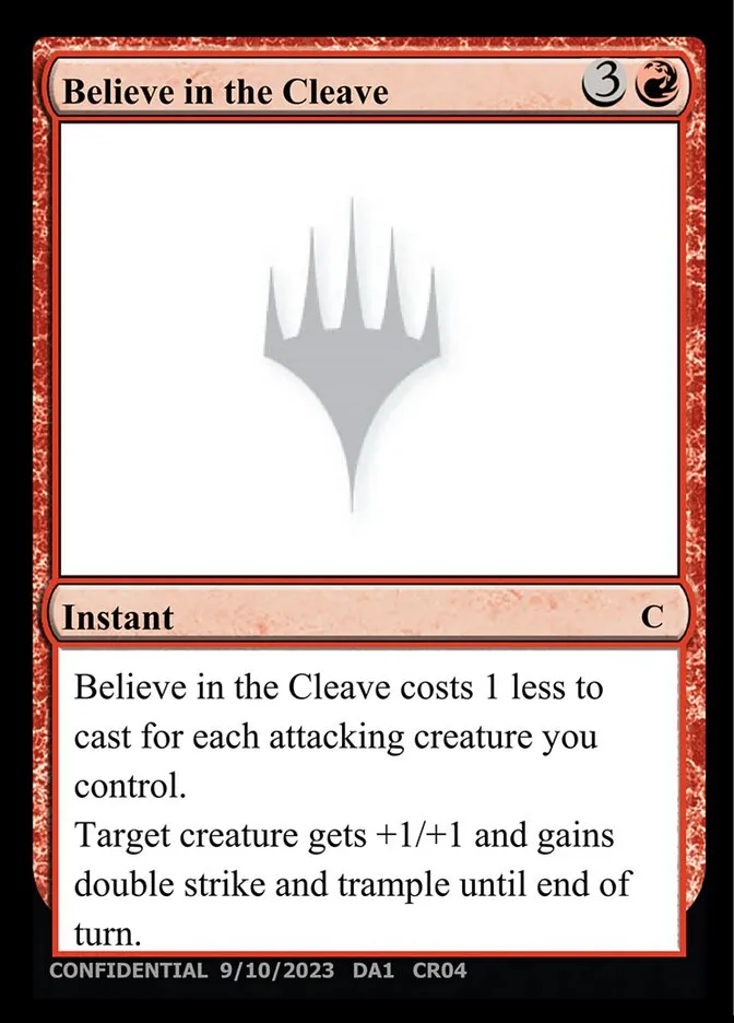 Believe in the Cleave Front Face