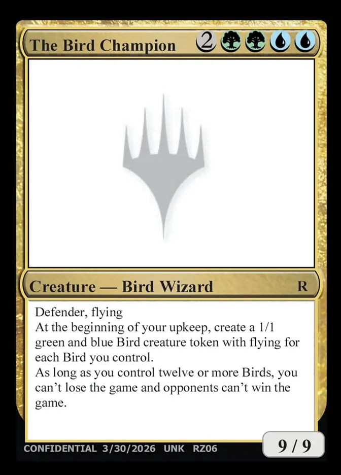 The Bird Champion Front Face