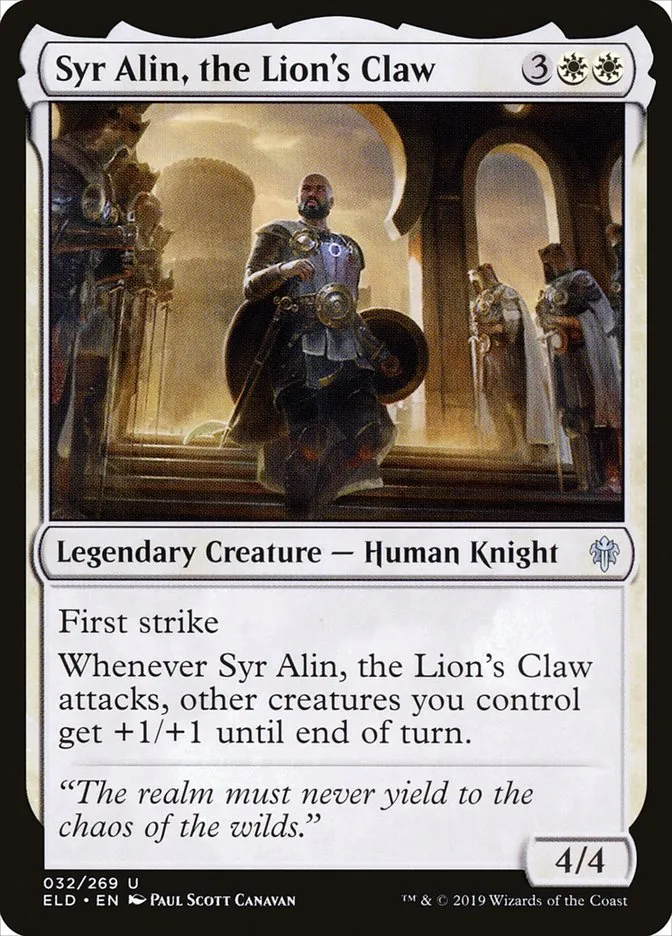 Syr Alin, the Lion's Claw Front Face