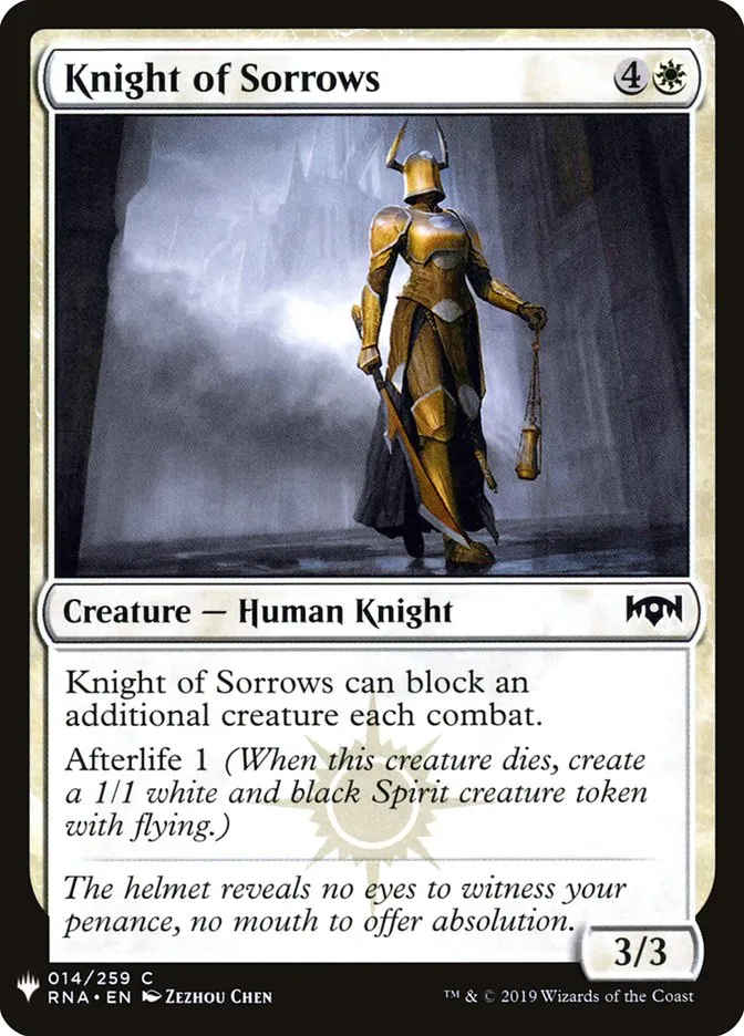 Knight of Sorrows Front Face