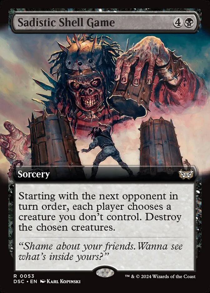 Sadistic Shell Game Front Face