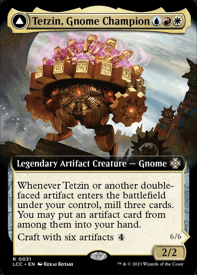 Tetzin, Gnome Champion // The Golden-Gear Colossus Front Face