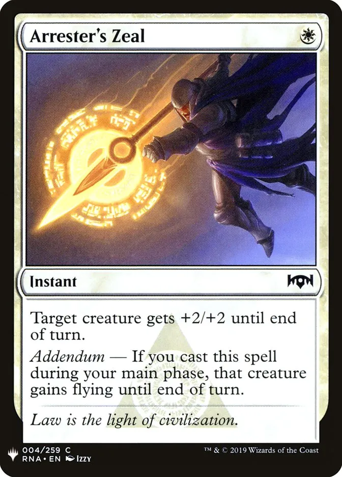 Arrester's Zeal Front Face