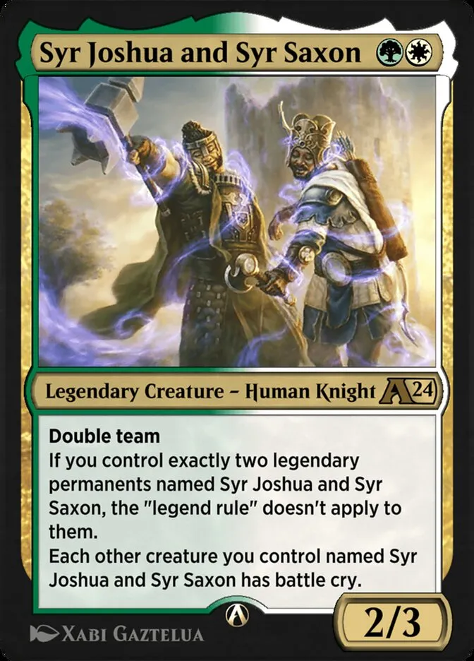 Syr Joshua and Syr Saxon Front Face
