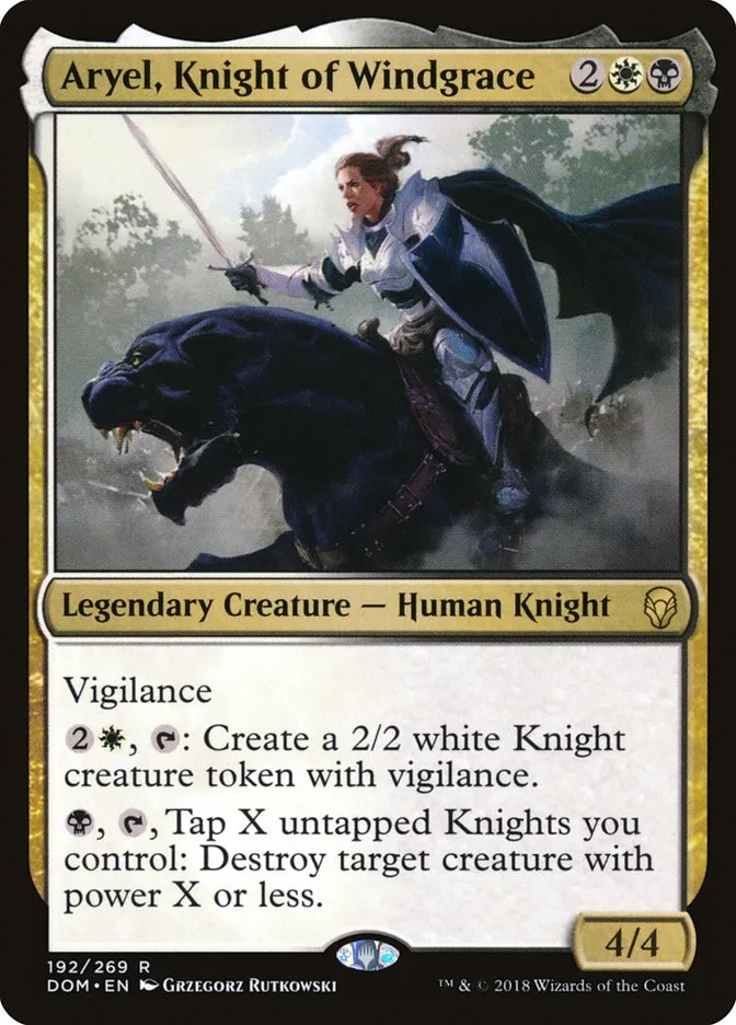 Aryel, Knight of Windgrace Front Face