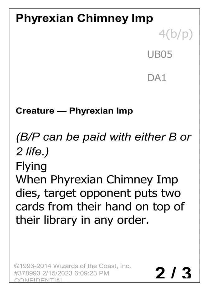 Phyrexian Chimney Imp Front Face
