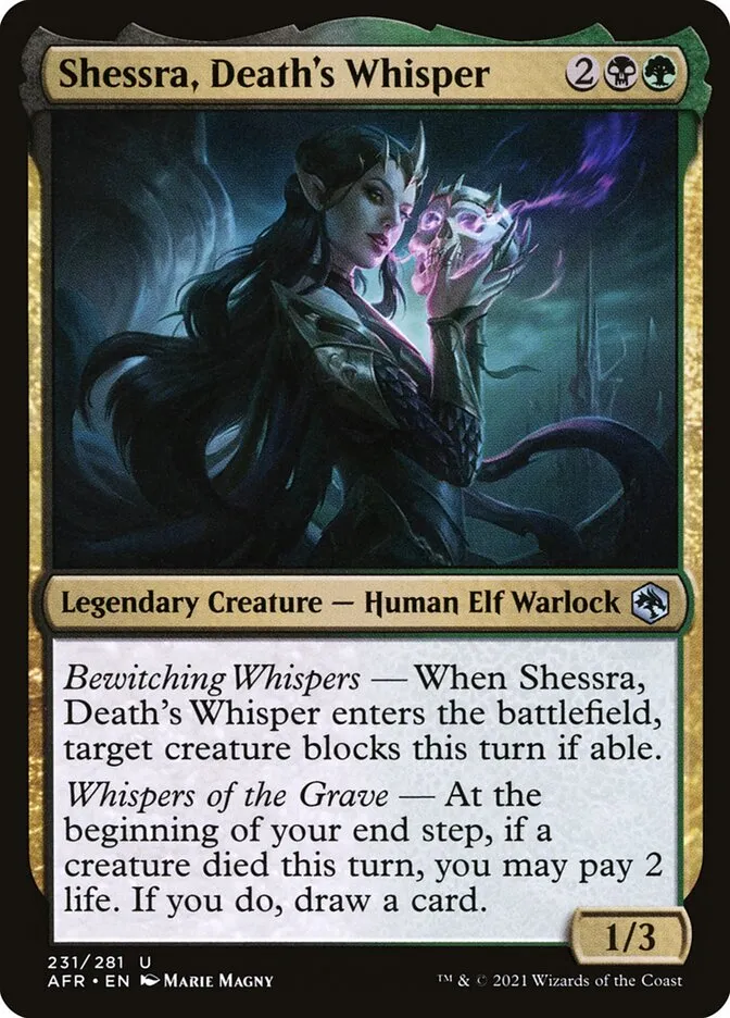 Shessra, Death's Whisper Front Face