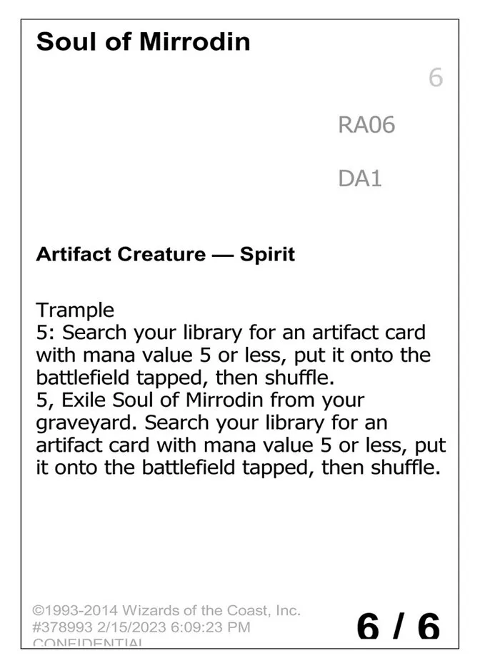 Soul of Mirrodin Front Face