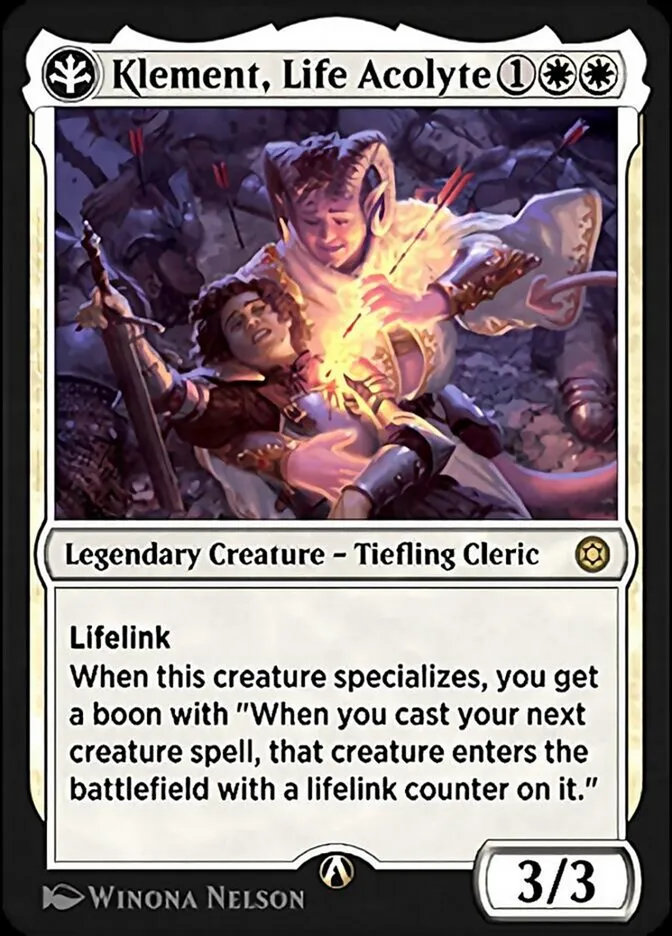 Klement, Life Acolyte Front Face