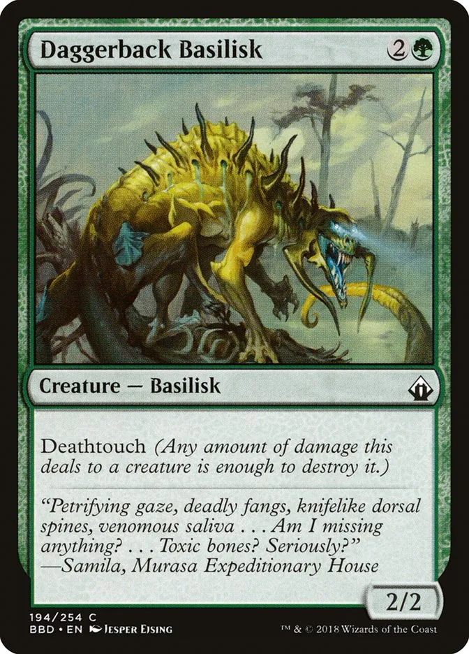Daggerback Basilisk Front Face