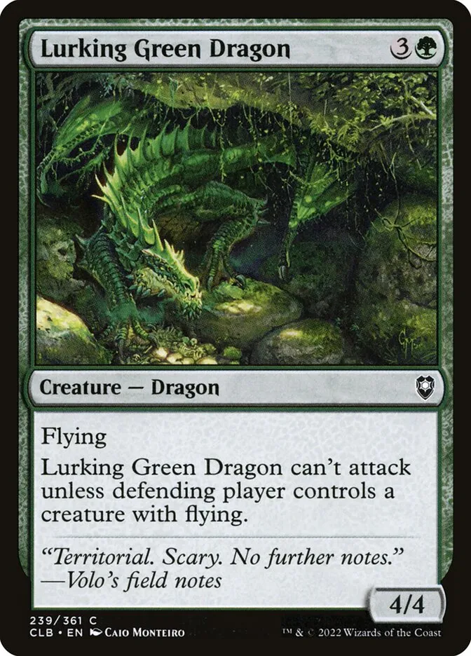 Lurking Green Dragon Front Face