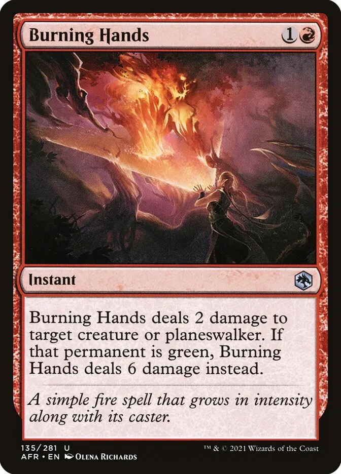 Burning Hands Front Face