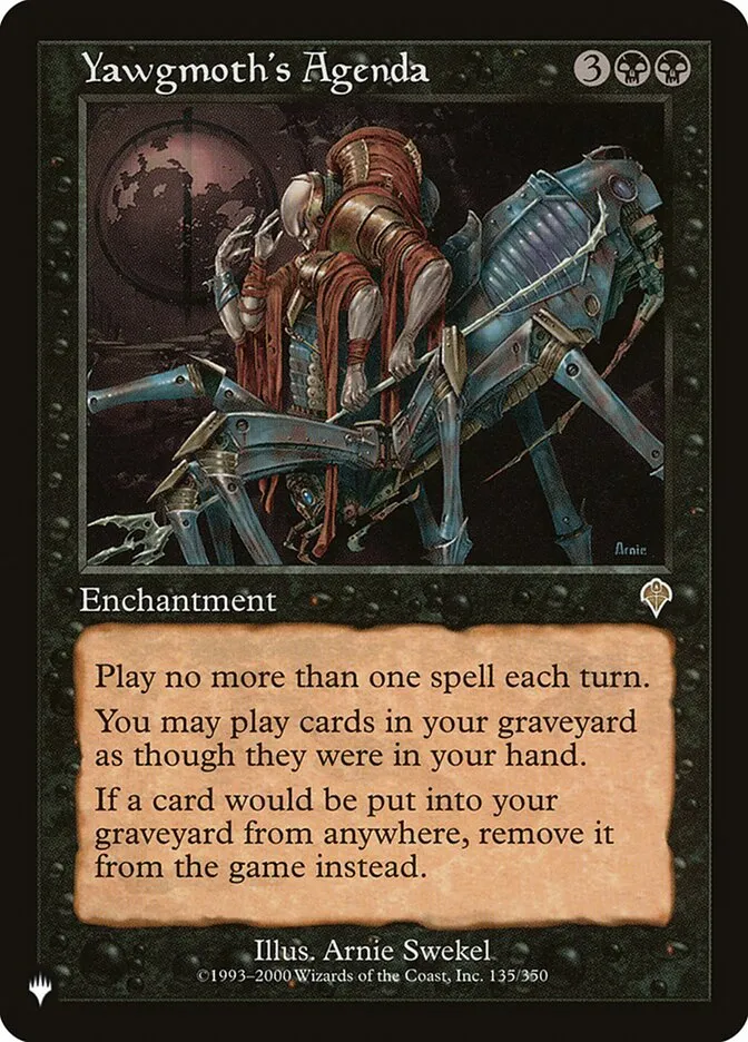 Yawgmoth's Agenda Front Face