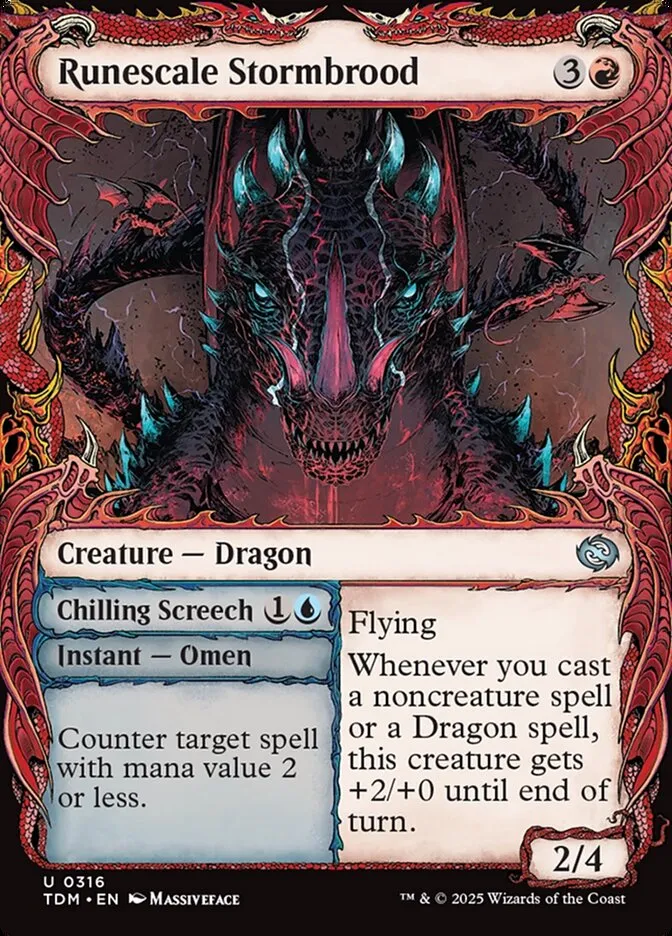 Runescale Stormbrood // Chilling Screech Front Face