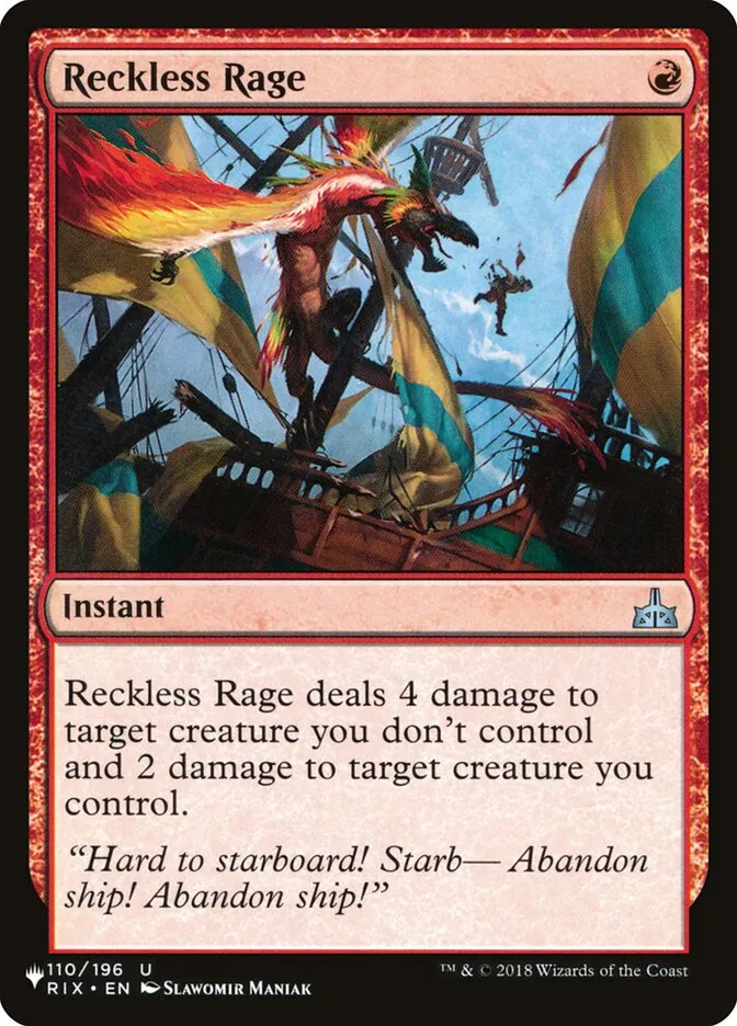 Reckless Rage Front Face