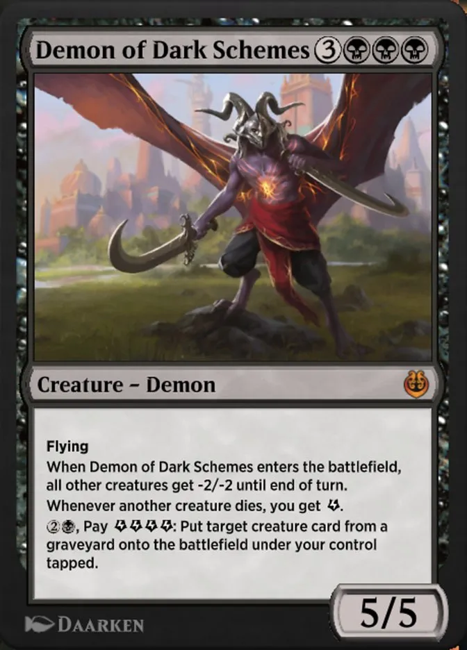 Demon of Dark Schemes Front Face