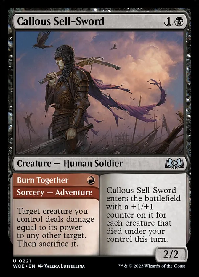 Callous Sell-Sword // Burn Together Front Face