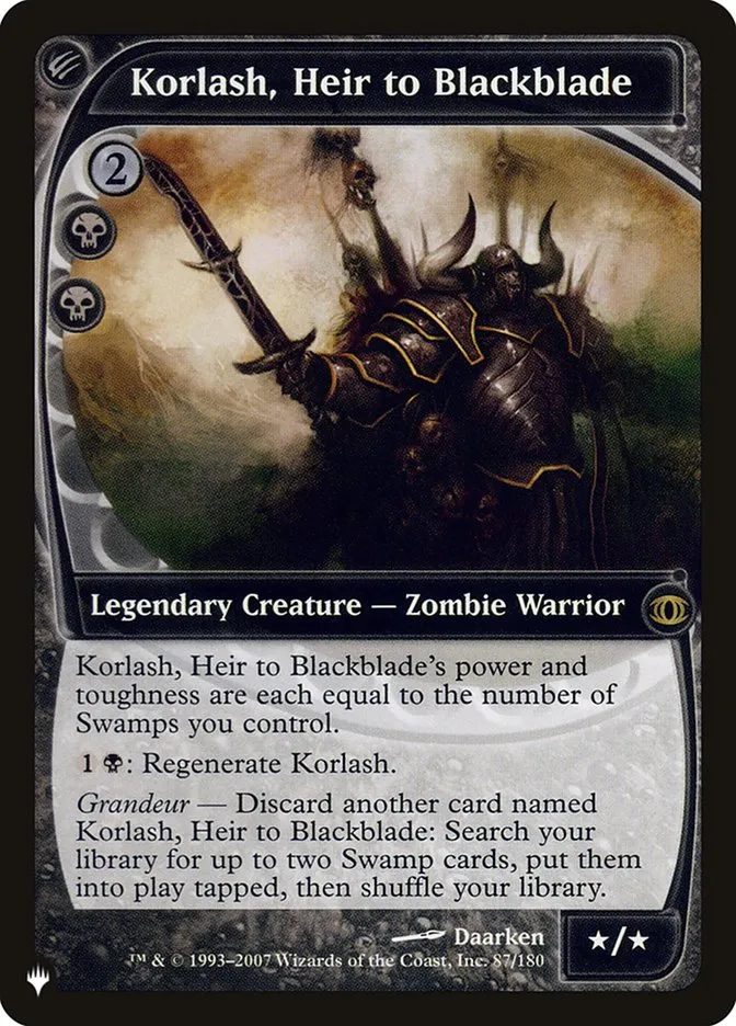 Korlash, Heir to Blackblade Front Face