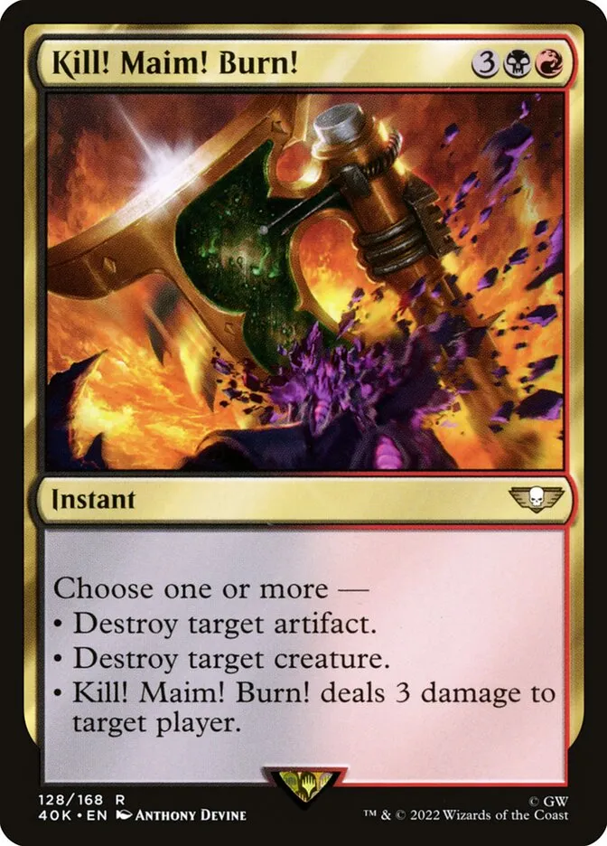 Kill! Maim! Burn! Front Face