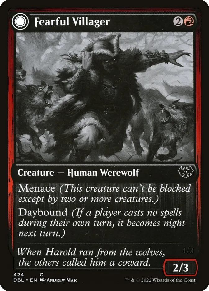 Fearful Villager // Fearsome Werewolf Front Face