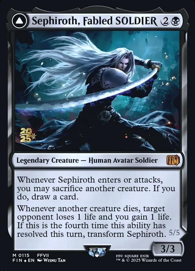 Sephiroth, Fabled SOLDIER // Sephiroth, One-Winged Angel Front Face