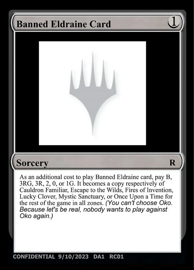 Banned Eldraine Card Front Face
