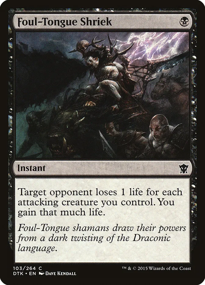 Foul-Tongue Shriek Front Face