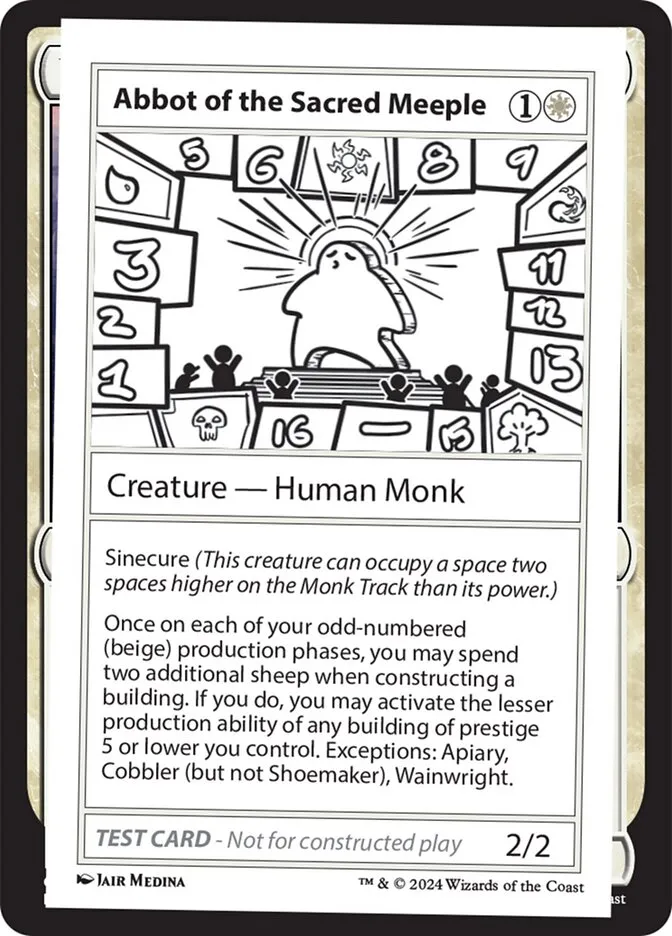 Abbot of the Sacred Meeple Front Face