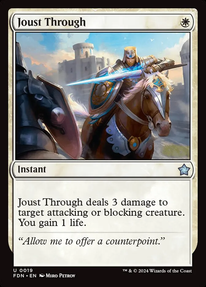 Joust Through Front Face