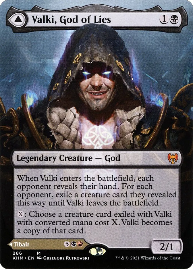 Valki, God of Lies // Tibalt, Cosmic Impostor Front Face