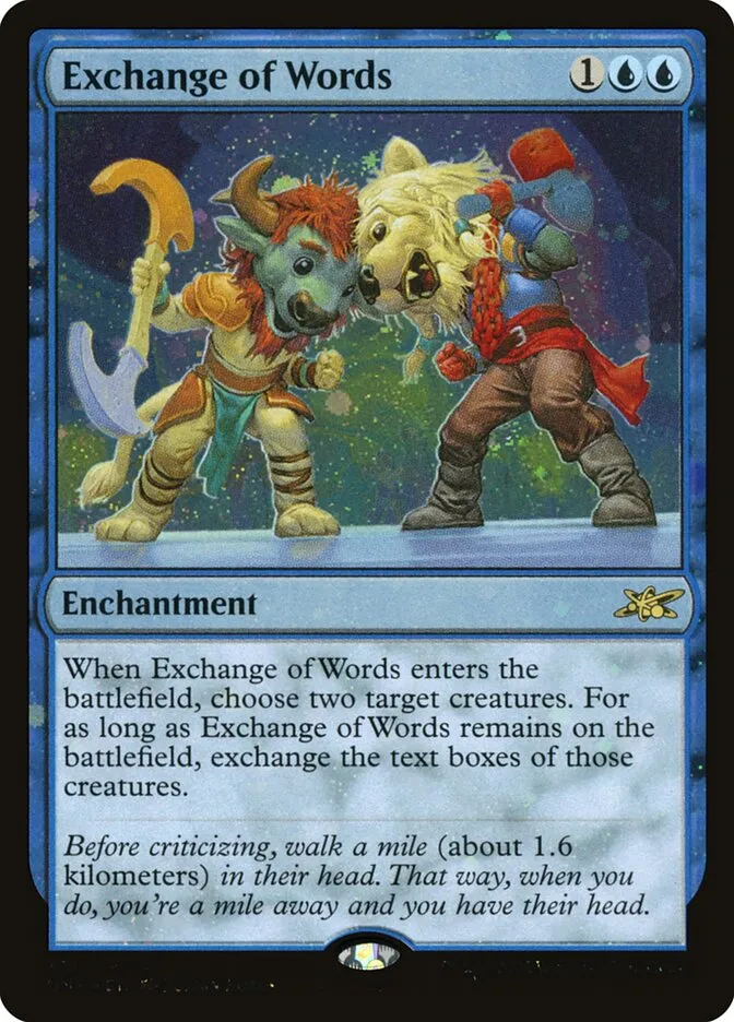 Exchange of Words Front Face