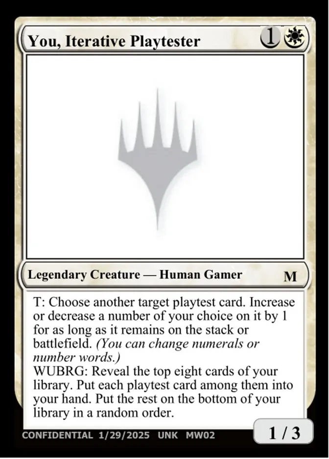 You, Iterative Playtester Front Face