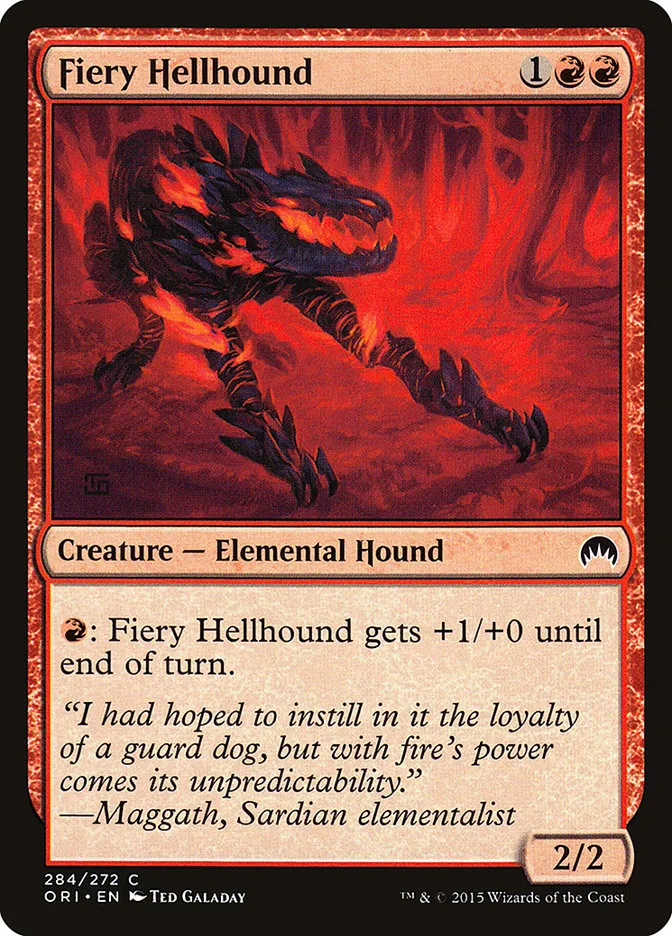 Fiery Hellhound Front Face