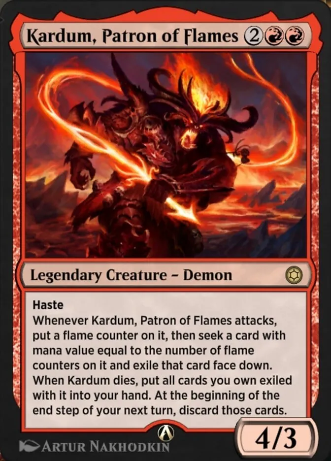 Kardum, Patron of Flames Front Face