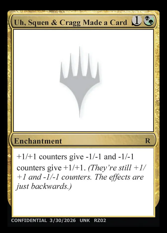 Uh, Squen & Cragg Made a Card Front Face