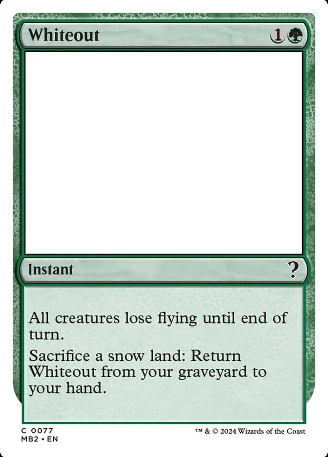 Whiteout Front Face
