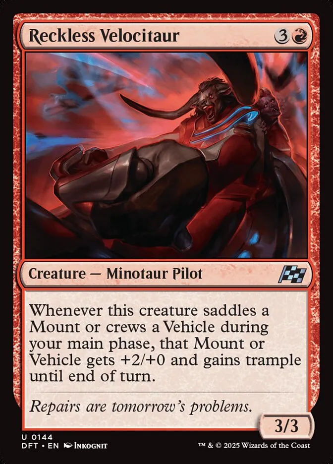 Reckless Velocitaur Front Face