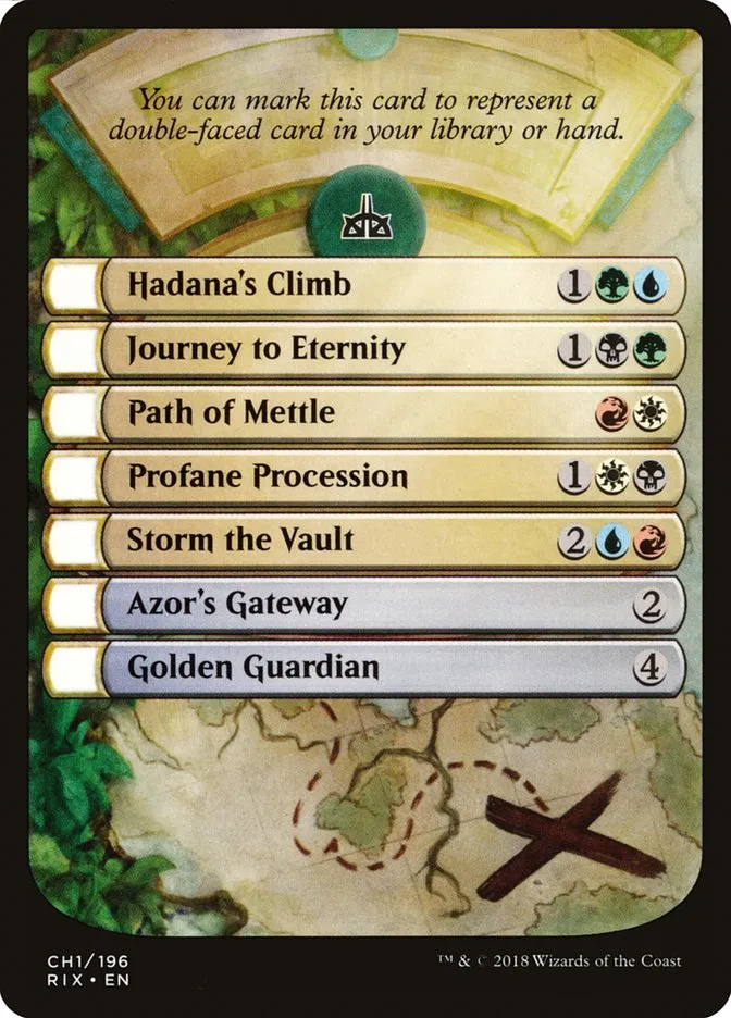 Rivals of Ixalan Checklist Front Face