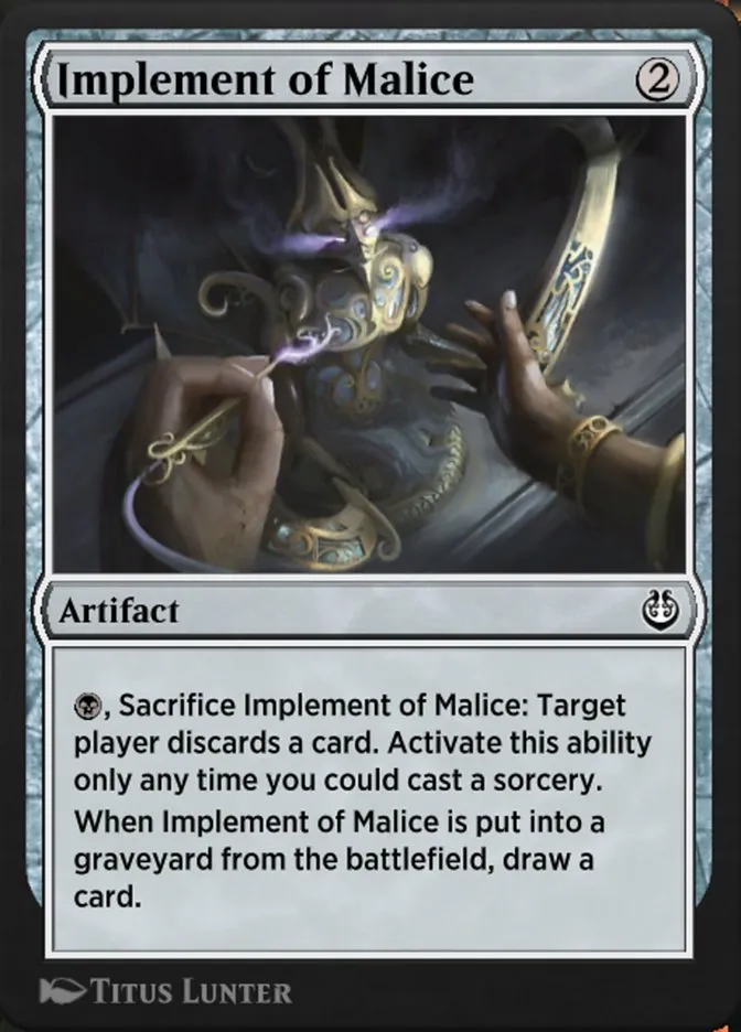 Implement of Malice Front Face
