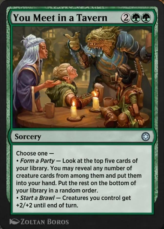 You Meet in a Tavern Front Face