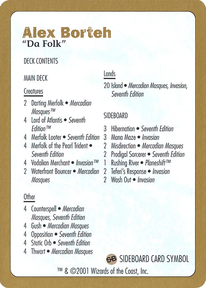 Alex Borteh Decklist Front Face
