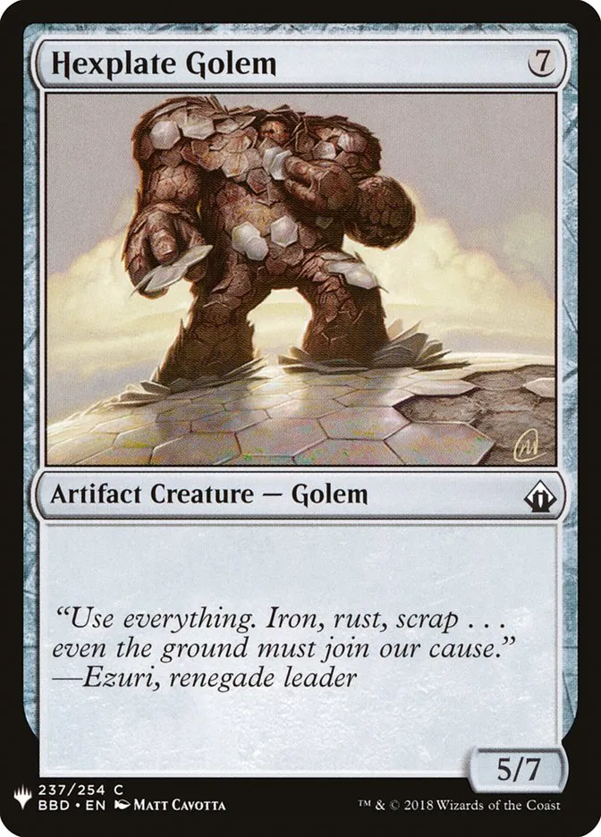Hexplate Golem Front Face