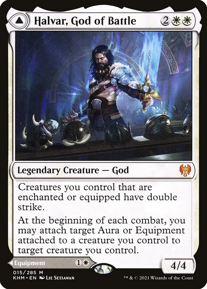 Halvar, God of Battle // Sword of the Realms Front Face