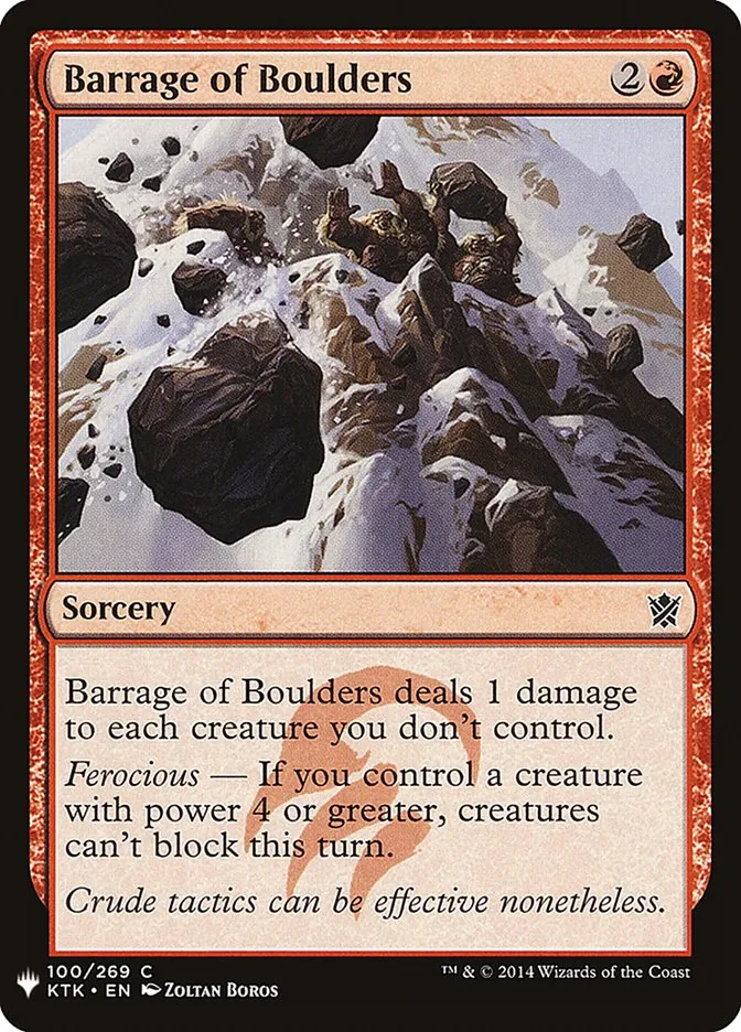 Barrage of Boulders Front Face